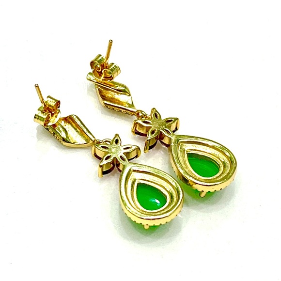 2ct Australian Jade Amethyst 14KGP Earrings - Picture 3 of 4